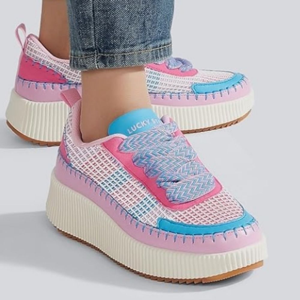 BRAND NEW FOREVER LINK PLATFORM CHUNKY CASUAL  RETRO BRAIDED WALKING SNEAKERS